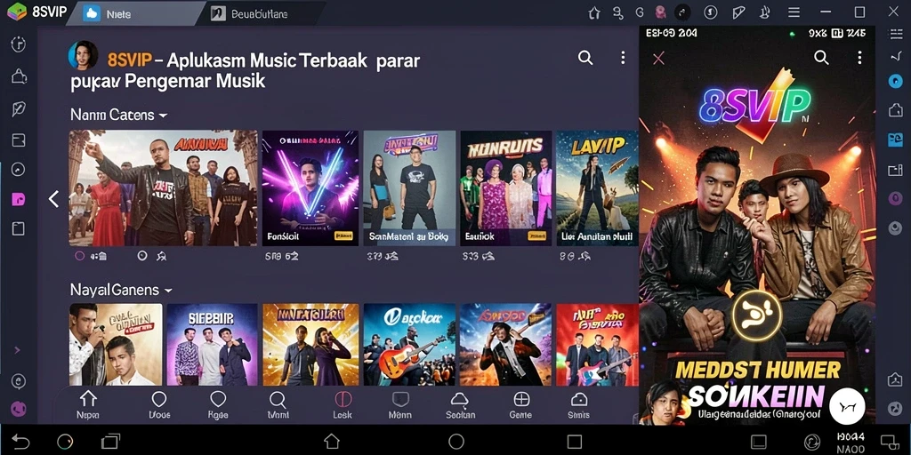 Tangkapan layar menunjukkan antarmuka permainan musik 8SVIP.