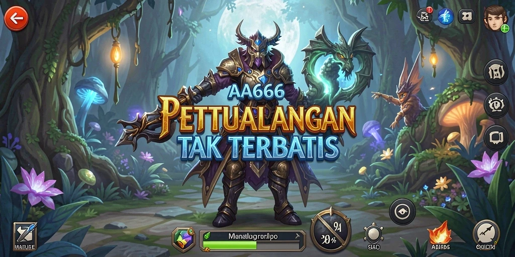 Screenshot gameplay AA666 dengan pertarungan epik dan pemandangan memukau.