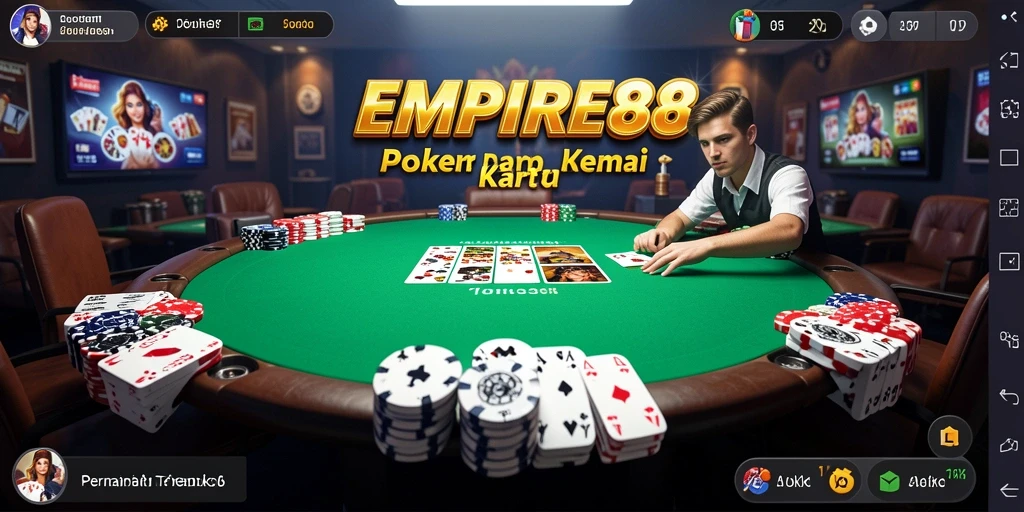 Tampilan gameplay poker yang mendebarkan dan interaktif