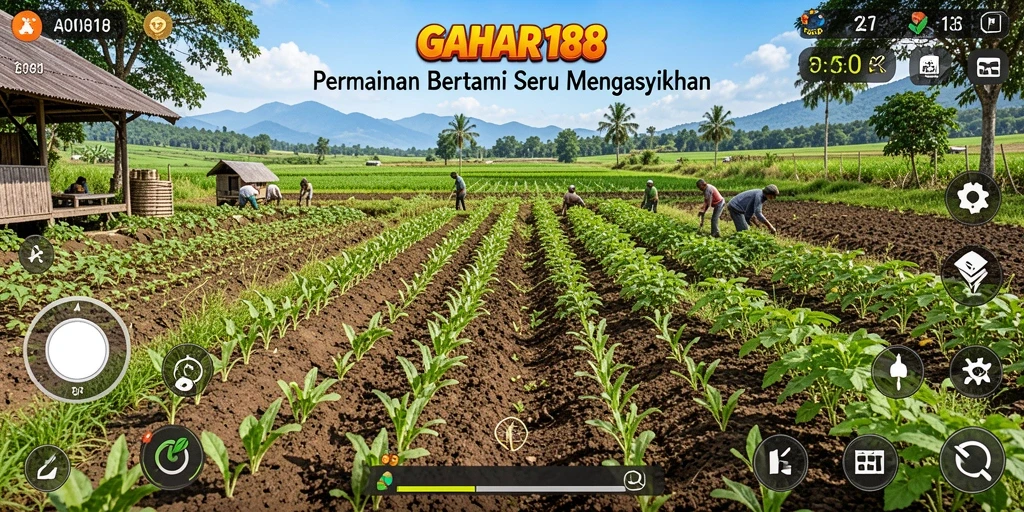 Tampilan gameplay seru dari GAHAR188 saat bertani.