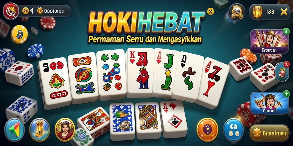 Tampilan gameplay Domino HOKIHEBAT yang menegangkan dan menarik.