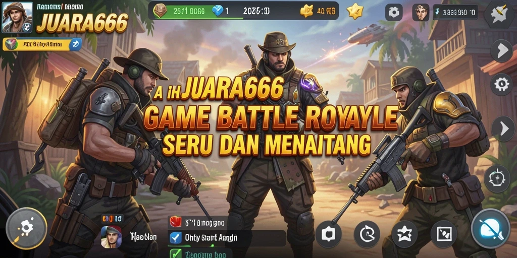 Tangkapan layar JUARA666 menampilkan aksi pertempuran Battle Royale yang mendebarkan.