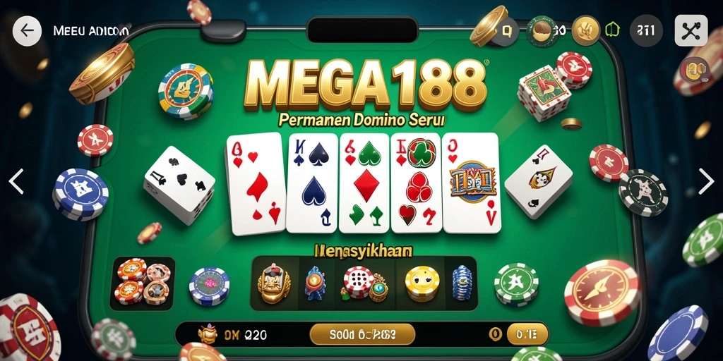 Tangkap layar MEGA188 dengan gameplay Domino yang seru dan mendebarkan.