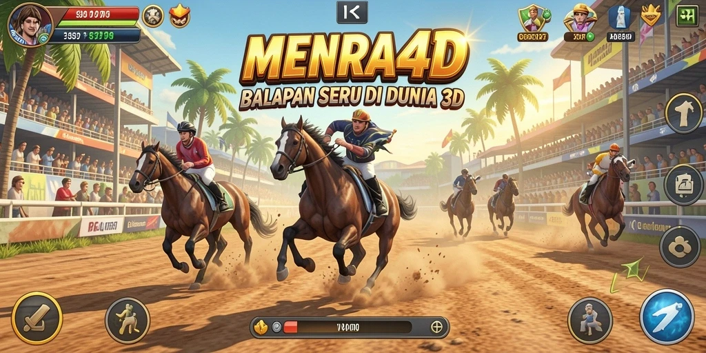 Screenshot gameplay MENARA4D yang menampilkan aksi balapan dramatis.