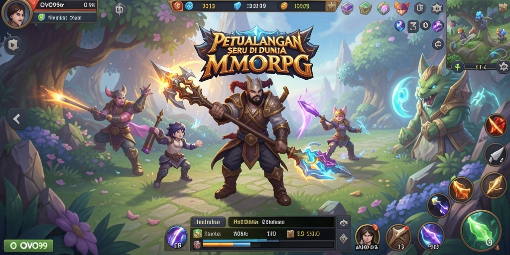Screenshot OVO99 menampilkan aksi seru dalam pertarungan MMORPG.