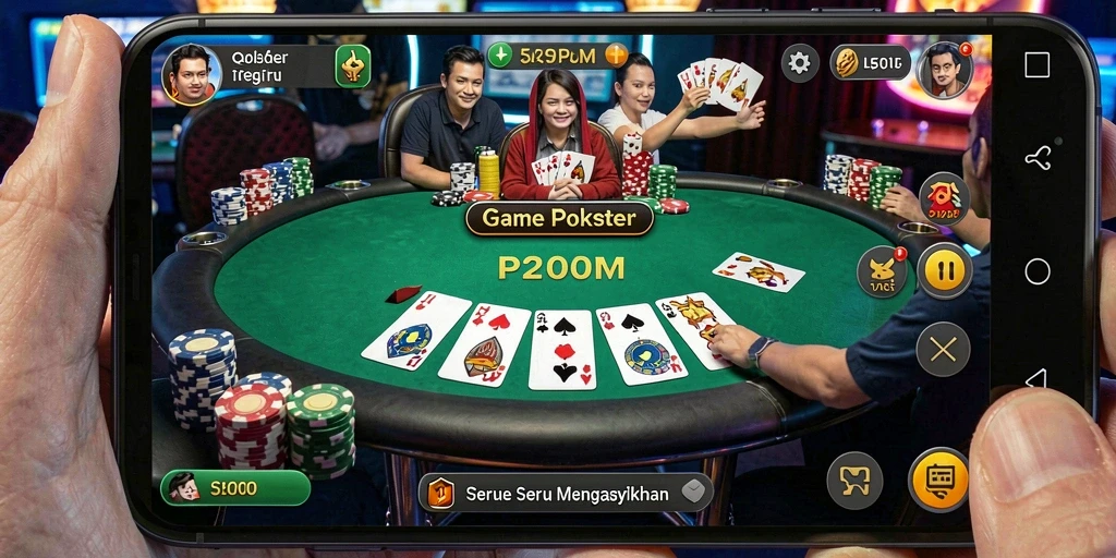 Tampilan gameplay P200M yang menarik saat bermain Poker.