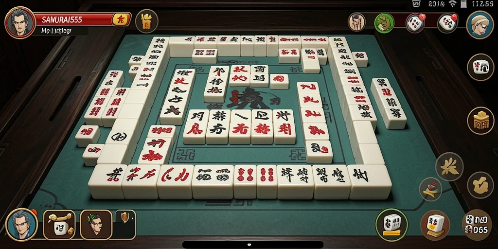 Tampilan menarik dari gameplay Mahjong di SAMURAI555.