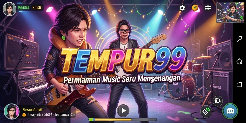Gambaran gameplay TEMPUR99 yang mendebarkan dan penuh nuansa musik.