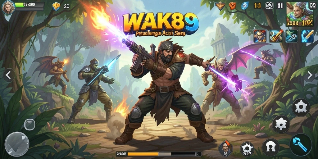 Tampilan seru gameplay ARPG di WAK89, menampilkan pertempuran epik.