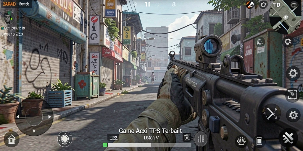 Screenshot menampilkan aksi seru gameplay TPS ZARA4D.